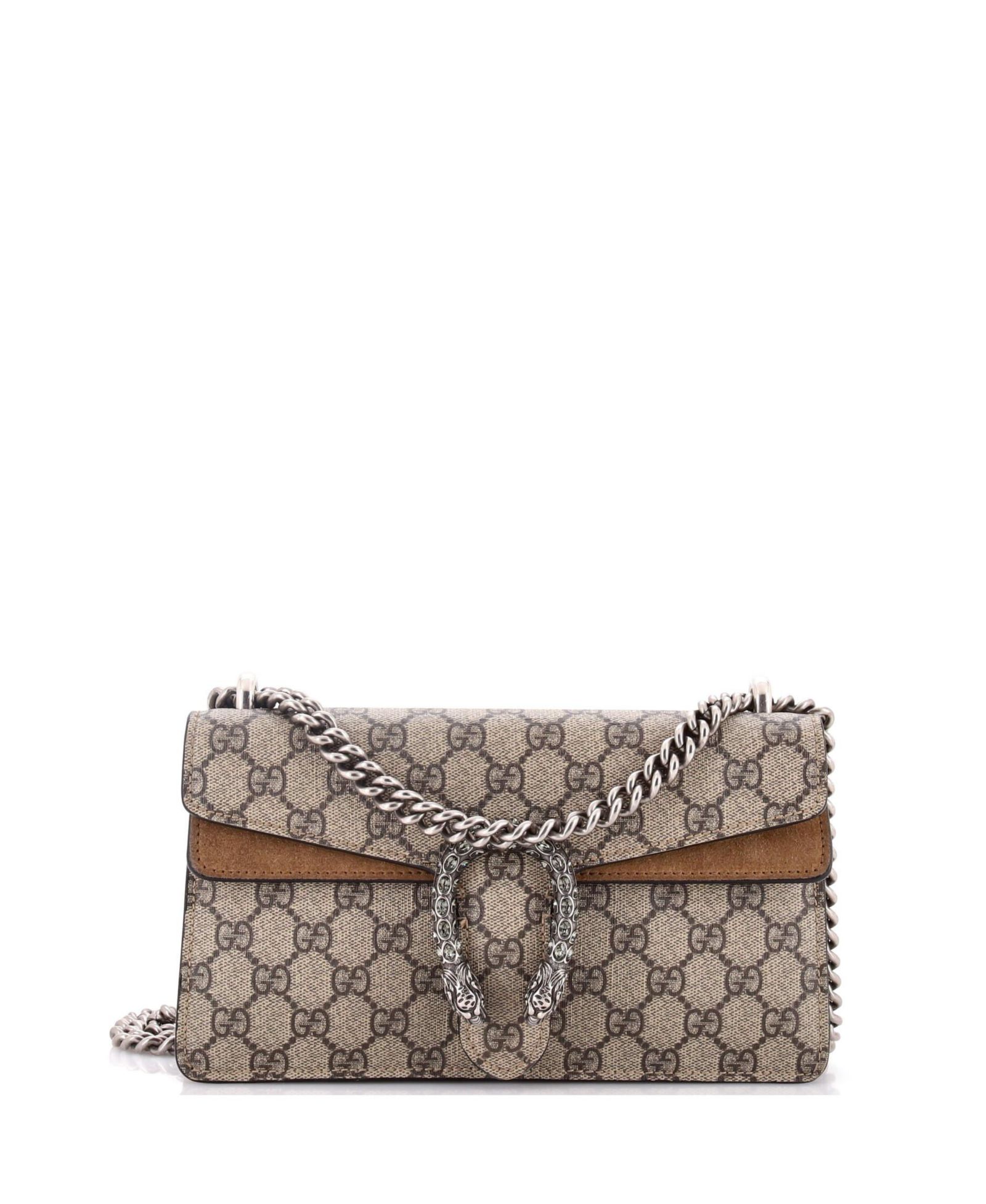 Gucci сумка Dionysus Small, б/у, GG Coated Canvas с отделкой кристаллами