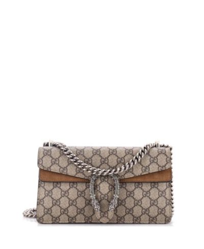Gucci сумка Dionysus Small, б/у, GG Coated Canvas с отделкой кристаллами