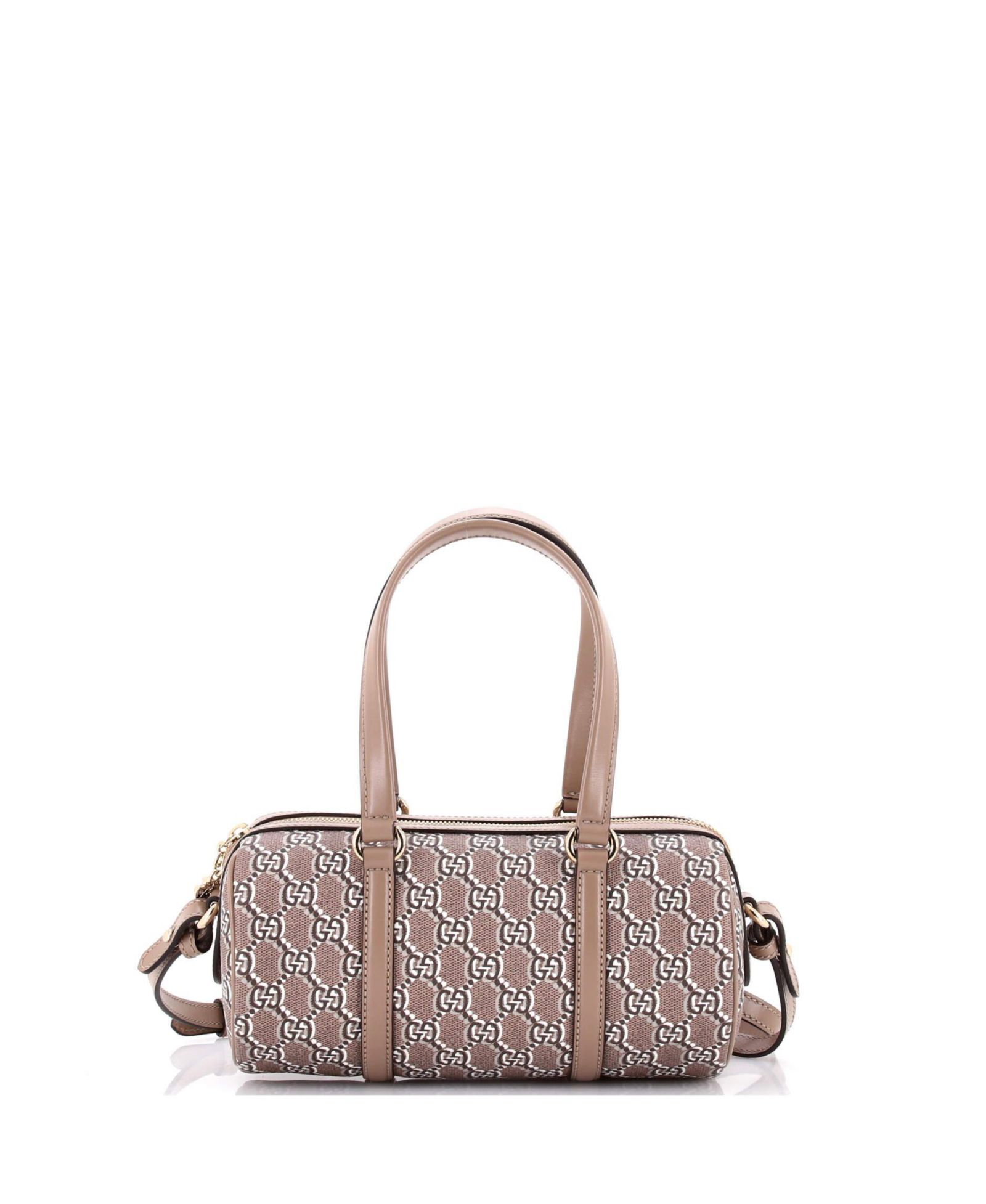 Б/у сумка-баул Small Convertible Duffle Bag GG Shadow из лакированной ткани Gucci