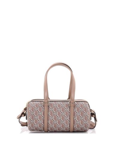 Б/у сумка-баул Small Convertible Duffle Bag GG Shadow из лакированной ткани Gucci