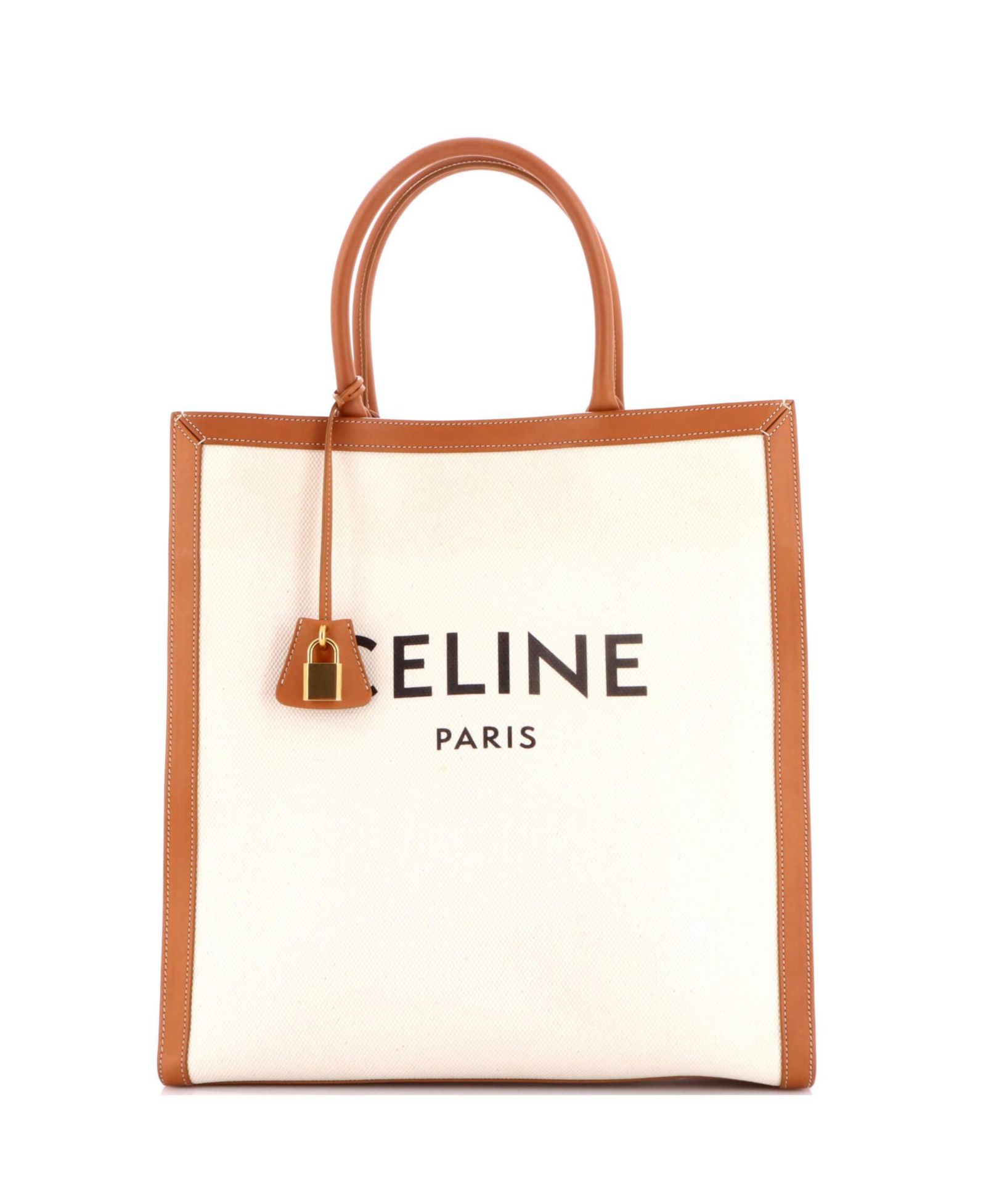 Сумка Celine Large Vertical Cabas Tote Canvas с кожаной отделкой, б/у