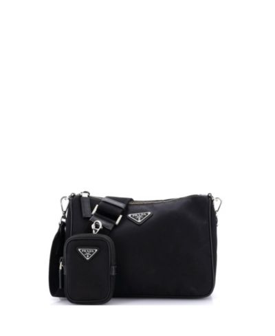 Сумка через плечо Pre-Owned Prada Small Re-Edition 2000 Double Zip Tessuto