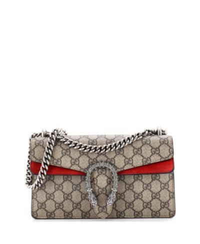 Pre-Owned Gucci Small Dionysus Bag GG Coated Canvas with Crystal Embellished Metal