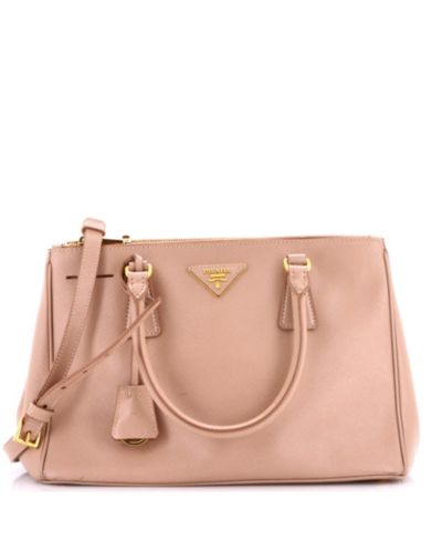 Prada б/у средняя сумка Lux Tote Double Zip из кожи Saffiano