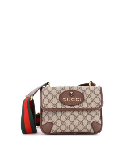 Gucci Small Neo Vintage Flap Messenger сумка из покрытого холста GG, б/у