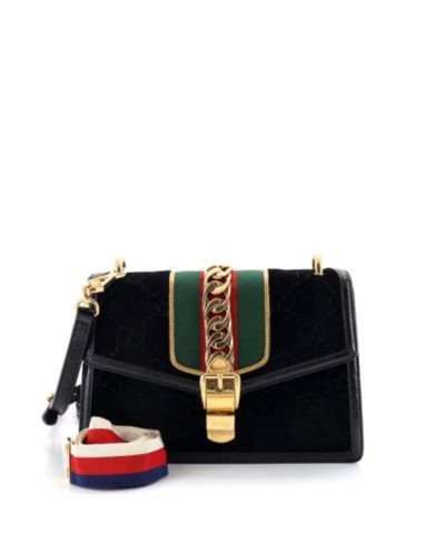 Сумка через плечо Gucci Small Sylvie GG Velvet, б/у