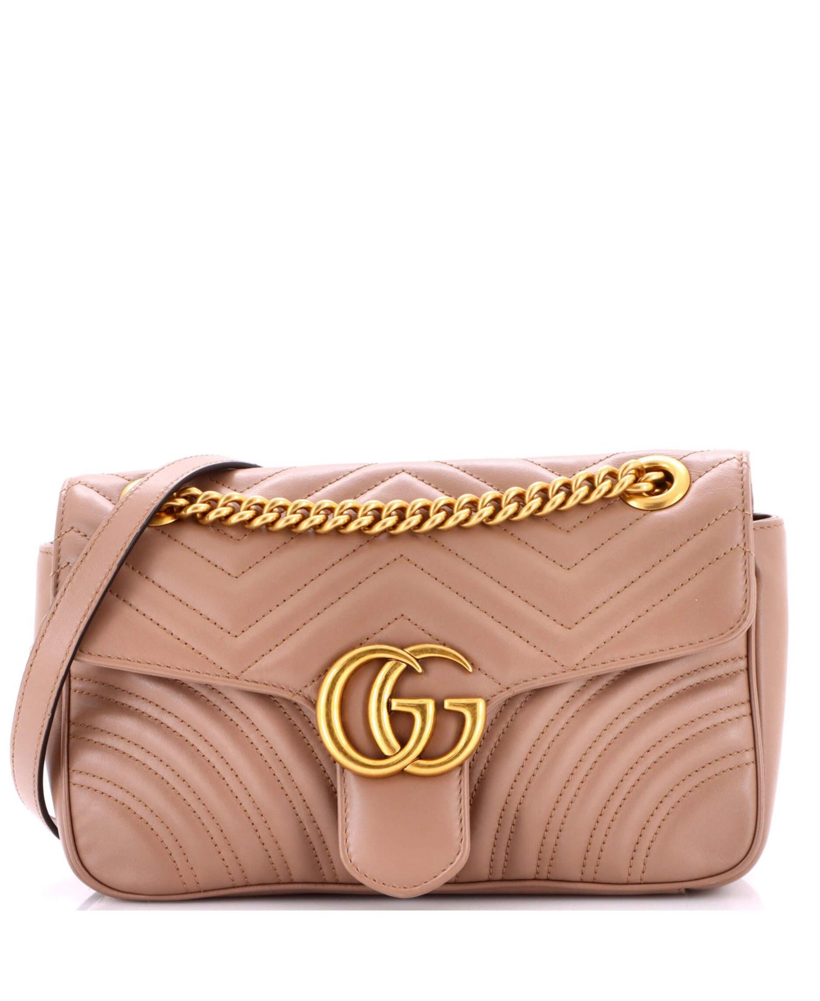 Pre-Owned Gucci Medium GG Marmont Flap Bag Matelasse Leather