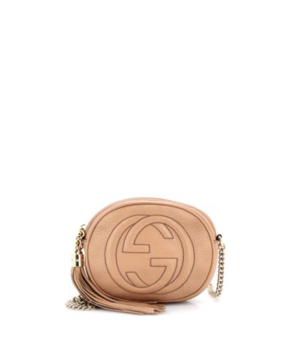 Брендовая сумка Gucci Mini Soho Chain Bag из кожи, б/у