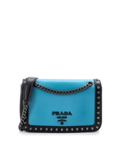 Женская сумка Prada Small Chain Flap Bag Studded Glace Calf, б/у