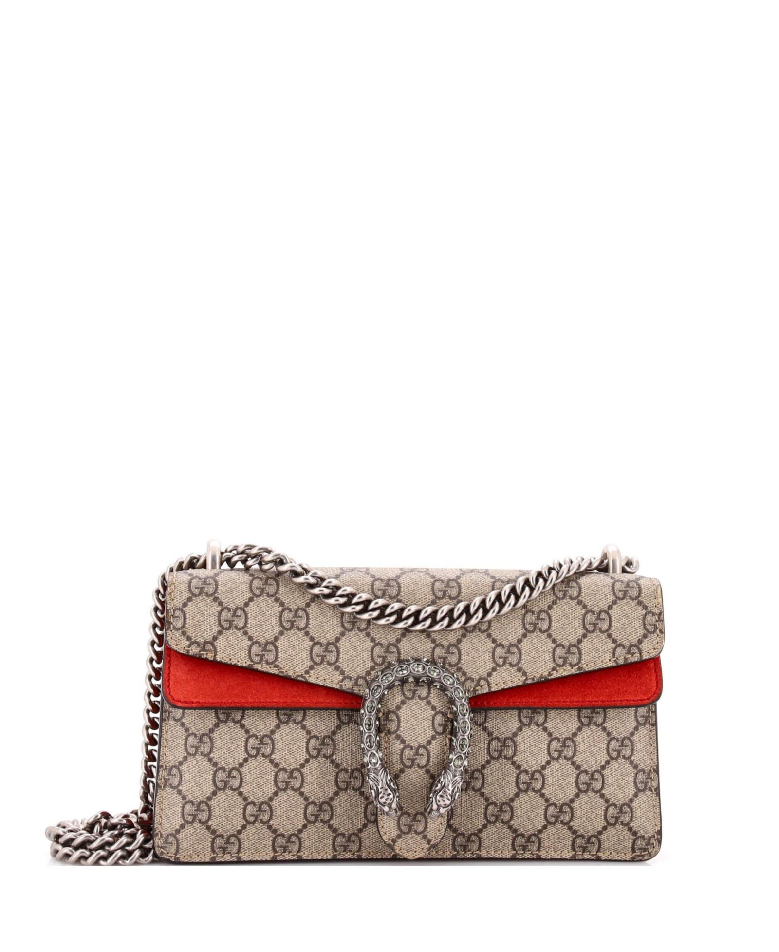 Gucci Dionysus Bag Small GG Coated Canvas с отделкой кристаллами
