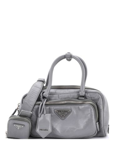 Pre-Owned Prada Re-Edition 2001 Top Handle Shoulder Bag Nappa Antique