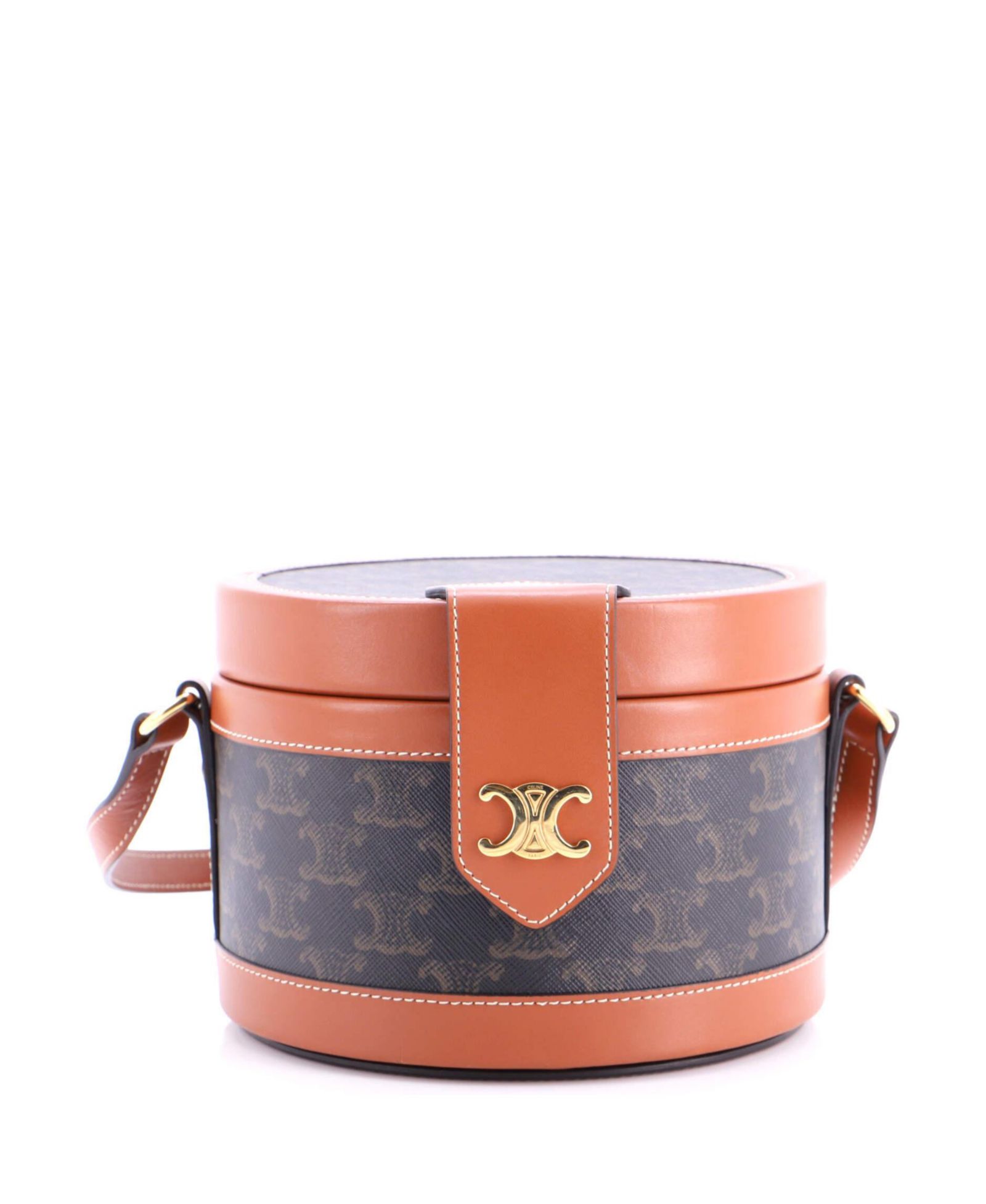 Б/у сумка Celine Medium Tambour Bag Triomphe Coated Canvas