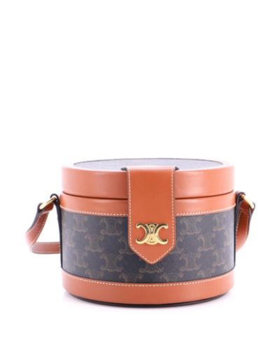 Б/у сумка Celine Medium Tambour Bag Triomphe Coated Canvas
