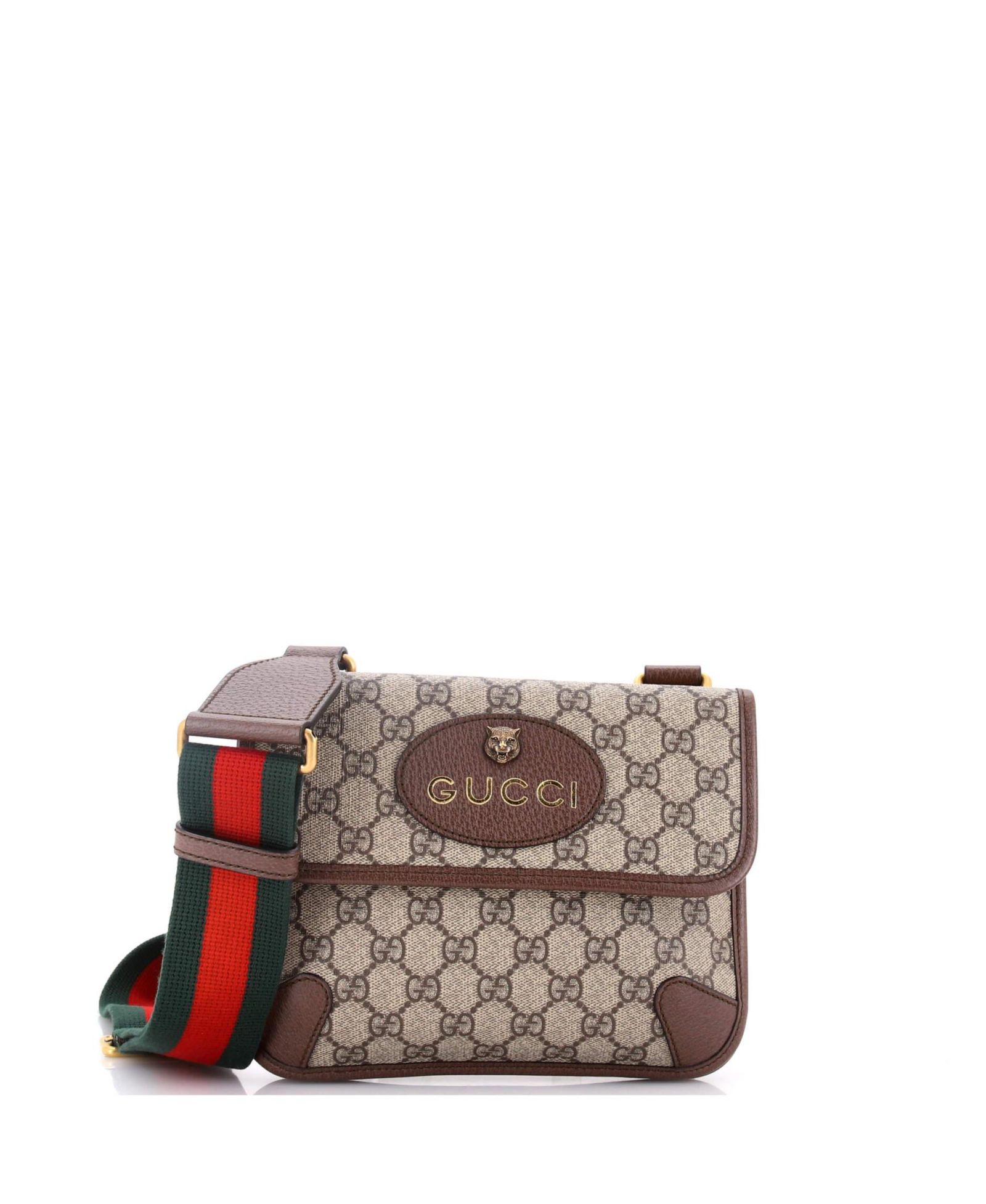 Подержанная сумка-мессенджер Gucci Small Neo Vintage Flap GG из покрытия Coated Canvas