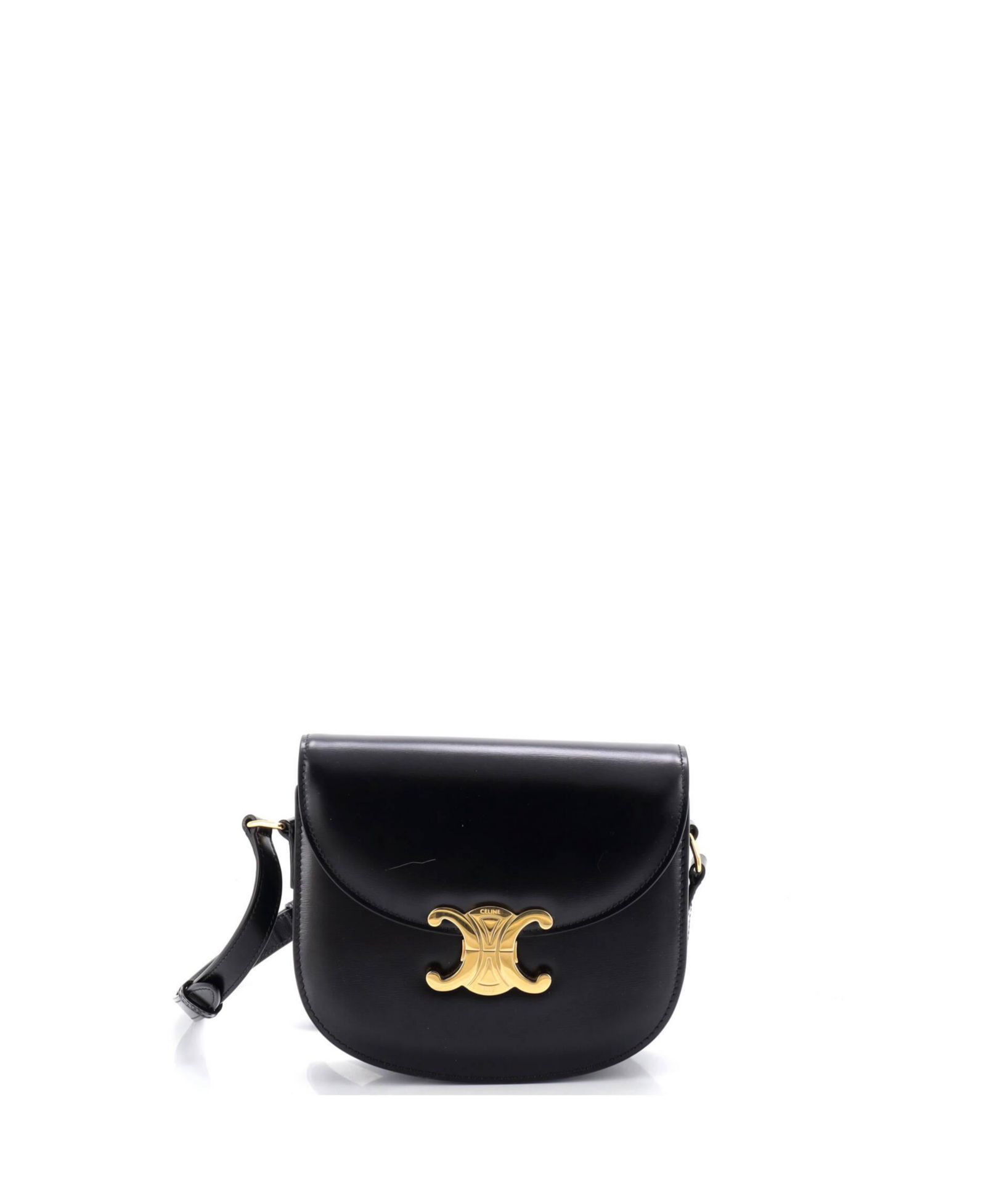 Celine Triomphe Besace Clea Flap Bag Leather