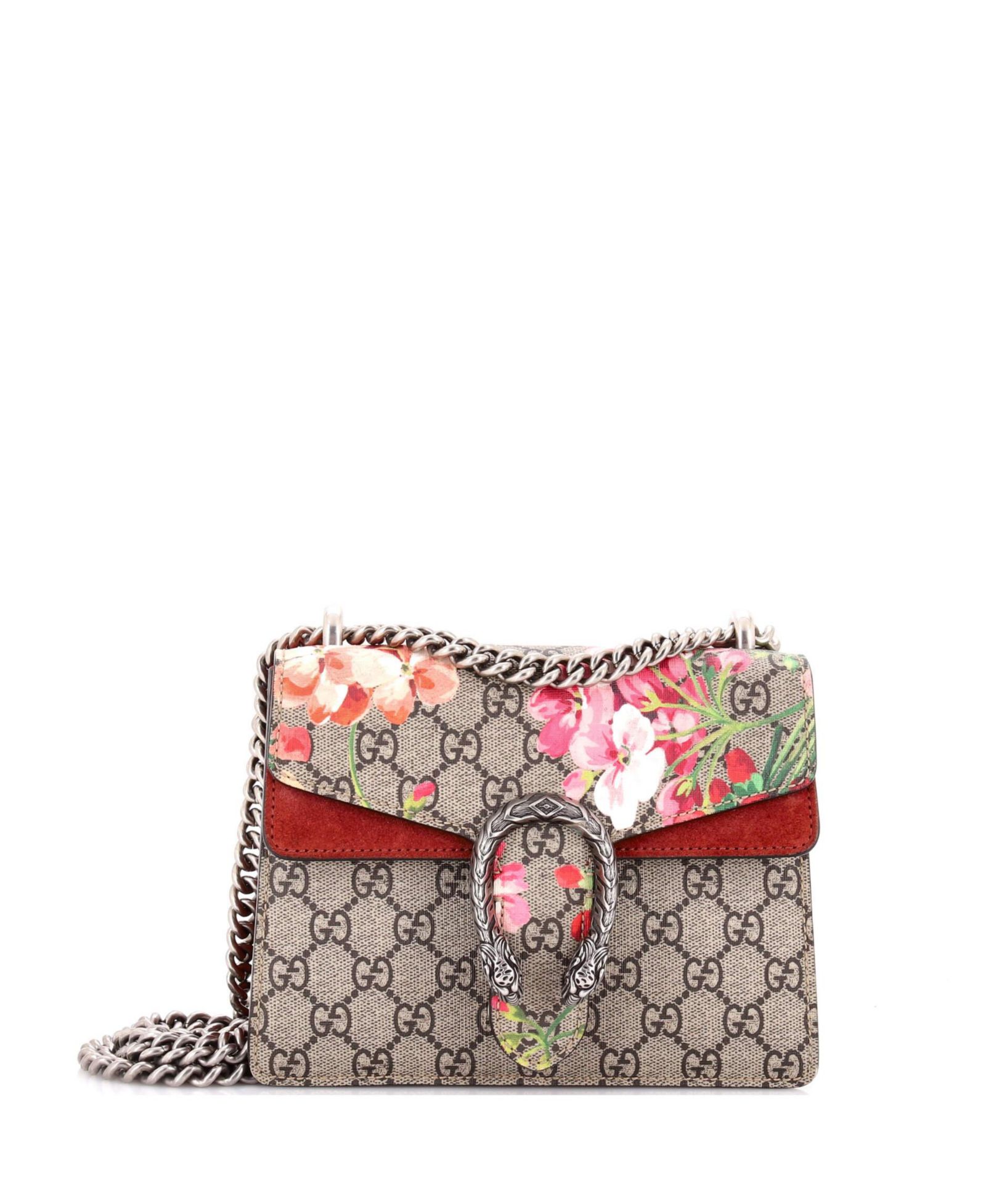 Pre-Owned Gucci Mini Dionysus Bag Blooms Print GG Coated Canvas