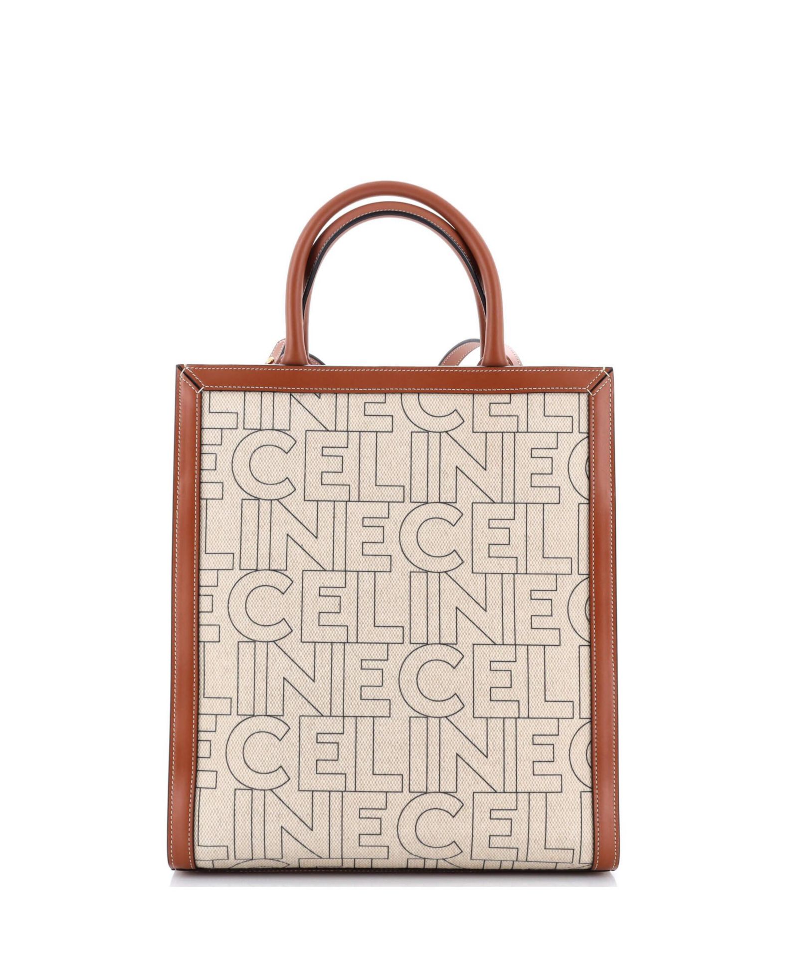 Pre-Owned Celine Small Vertical Cabas Tote Printed Canvas and Leather