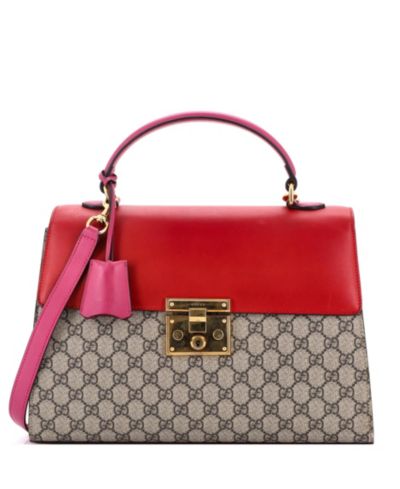 Сумка Gucci Medium Padlock Top Handle GG Coated Canvas и кожа Pre-Owned