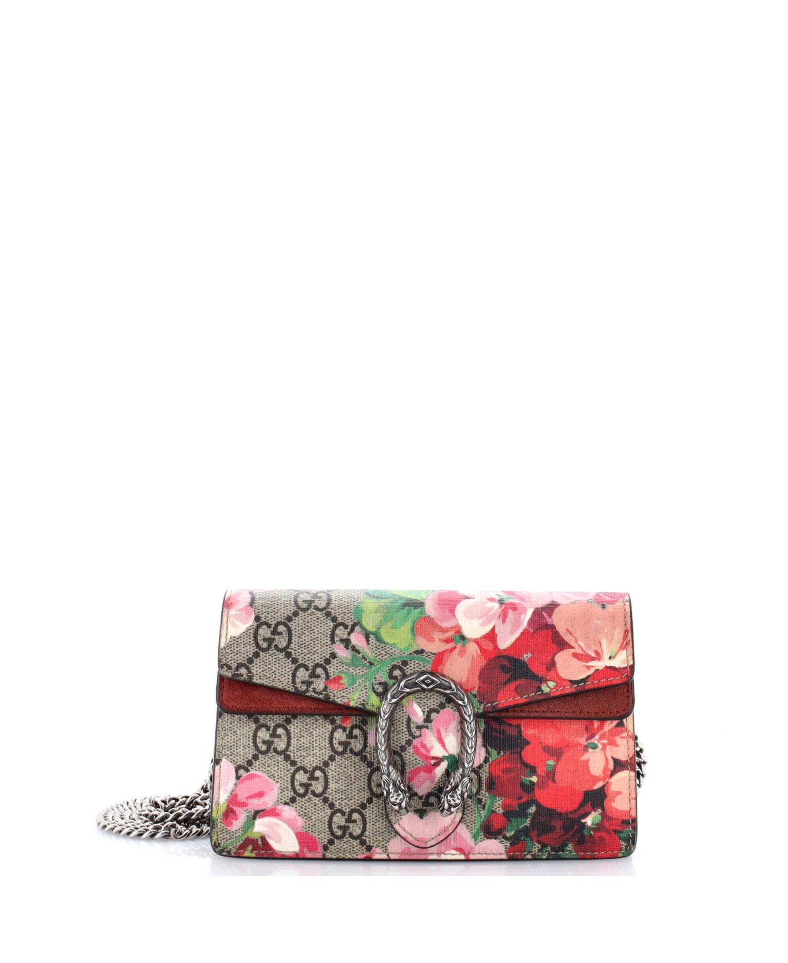 Pre-Owned Gucci Super Mini Dionysus Bag Blooms Print GG Coated Canvas