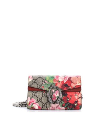 Pre-Owned Gucci Super Mini Dionysus Bag Blooms Print GG Coated Canvas