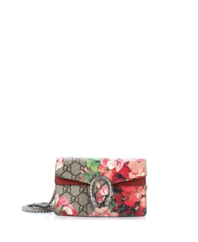 Сумка Pre-Owned Gucci Super Mini Dionysus Bag Blooms Print GG Coated Canvas