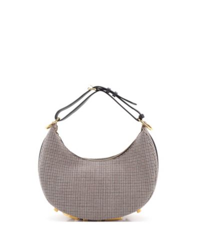 Pre-Owned Fendi Small Fendigraphy Bag Houndstooth Wool