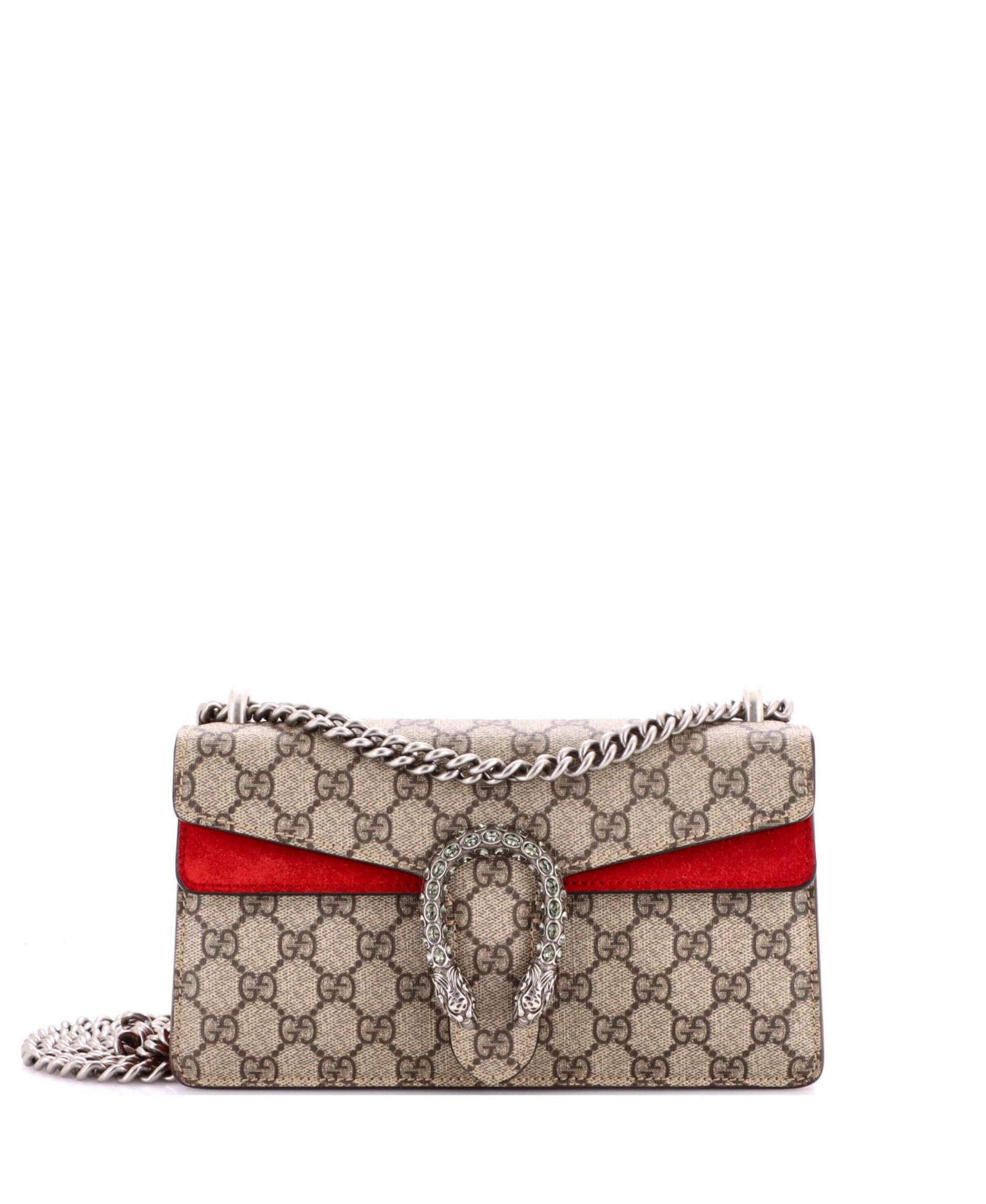 Б/у сумка Gucci Small Dionysus GG Coated Canvas с кристаллами