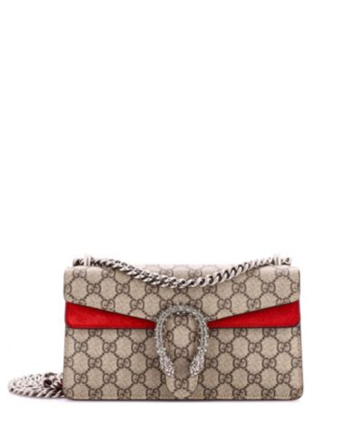 Б/у сумка Gucci Small Dionysus GG Coated Canvas с кристаллами