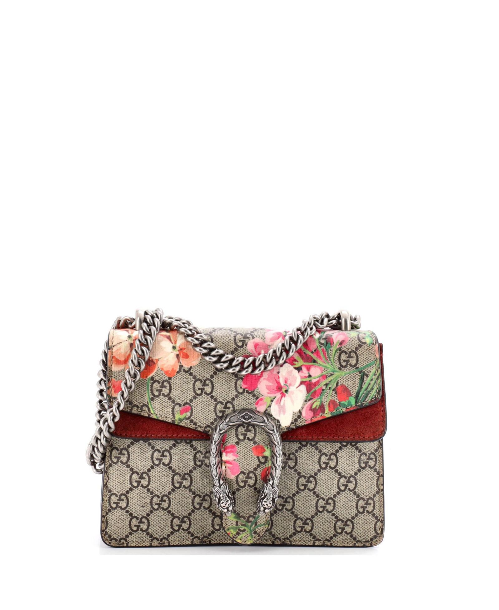 Pre-Owned Gucci мини-сумка Dionysus с принтом Blooms из ткани GG coated canvas