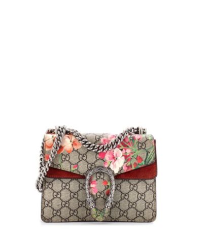 Pre-Owned Gucci мини-сумка Dionysus с принтом Blooms из ткани GG coated canvas
