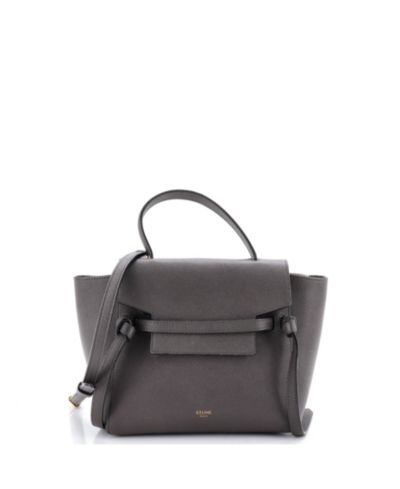 Брендовая кожаная поясная сумка Celine Nano Textured Leather