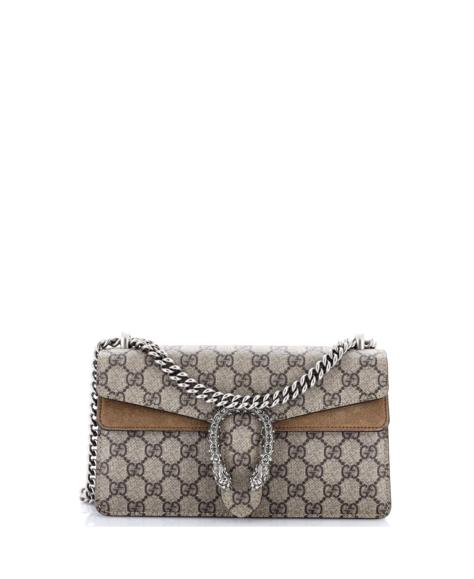 Б/у сумка Gucci Small Dionysus GG из покрытия canvas с отделкой кристаллами