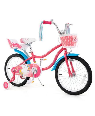Hongge 18 Inch Adjustable Girls Bike with Doll Seat, Ages 3-5