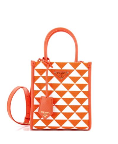 Pre-Owned Prada Mini Symbole Shopper Tote Jacquard