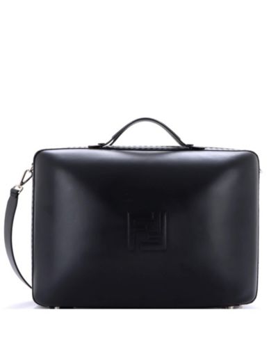 Pre-Owned Fendi Large FF Zip Around Travel Bag Leather
