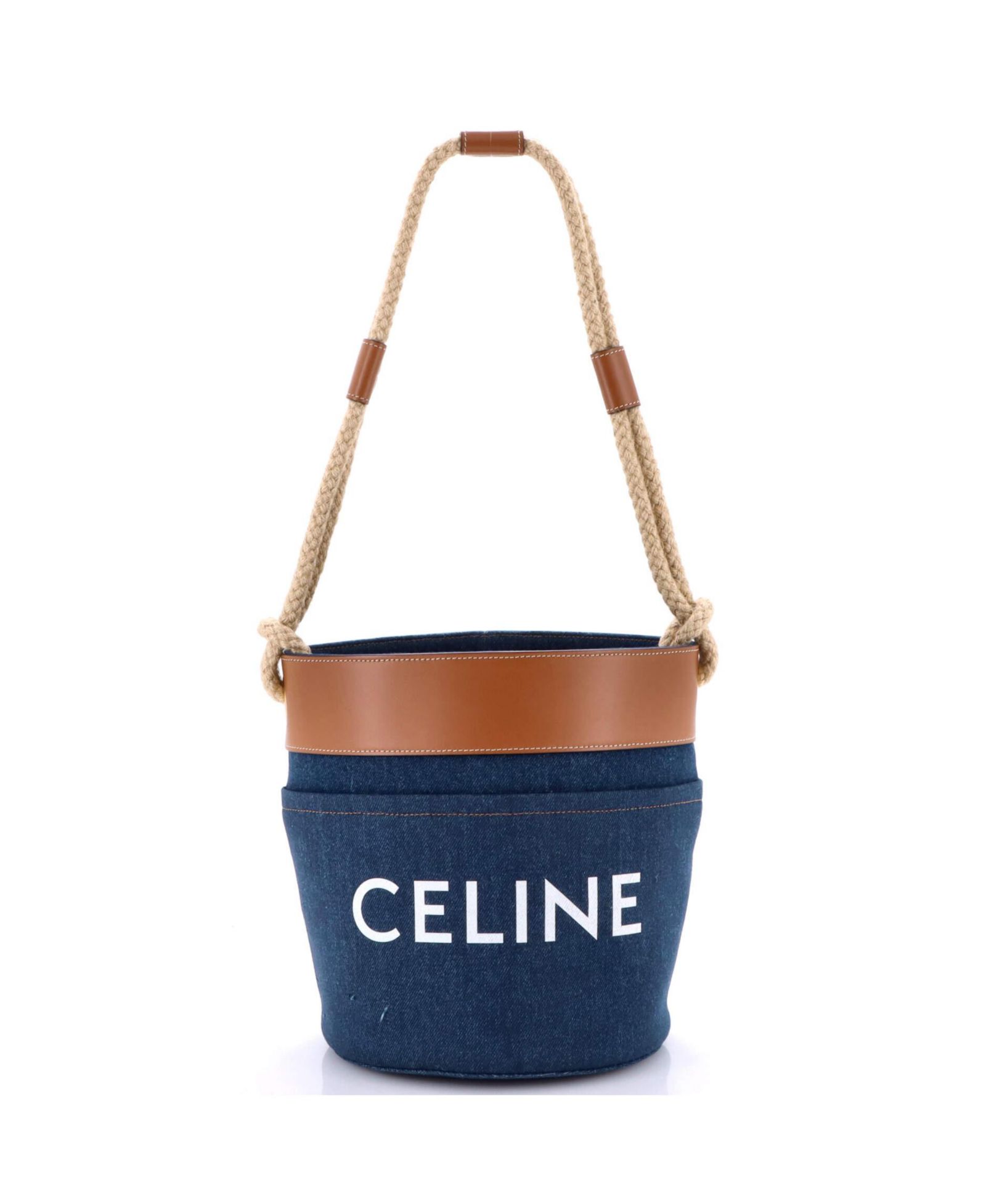 Pre-Owned Celine Small Rope Bucket Bag Denim