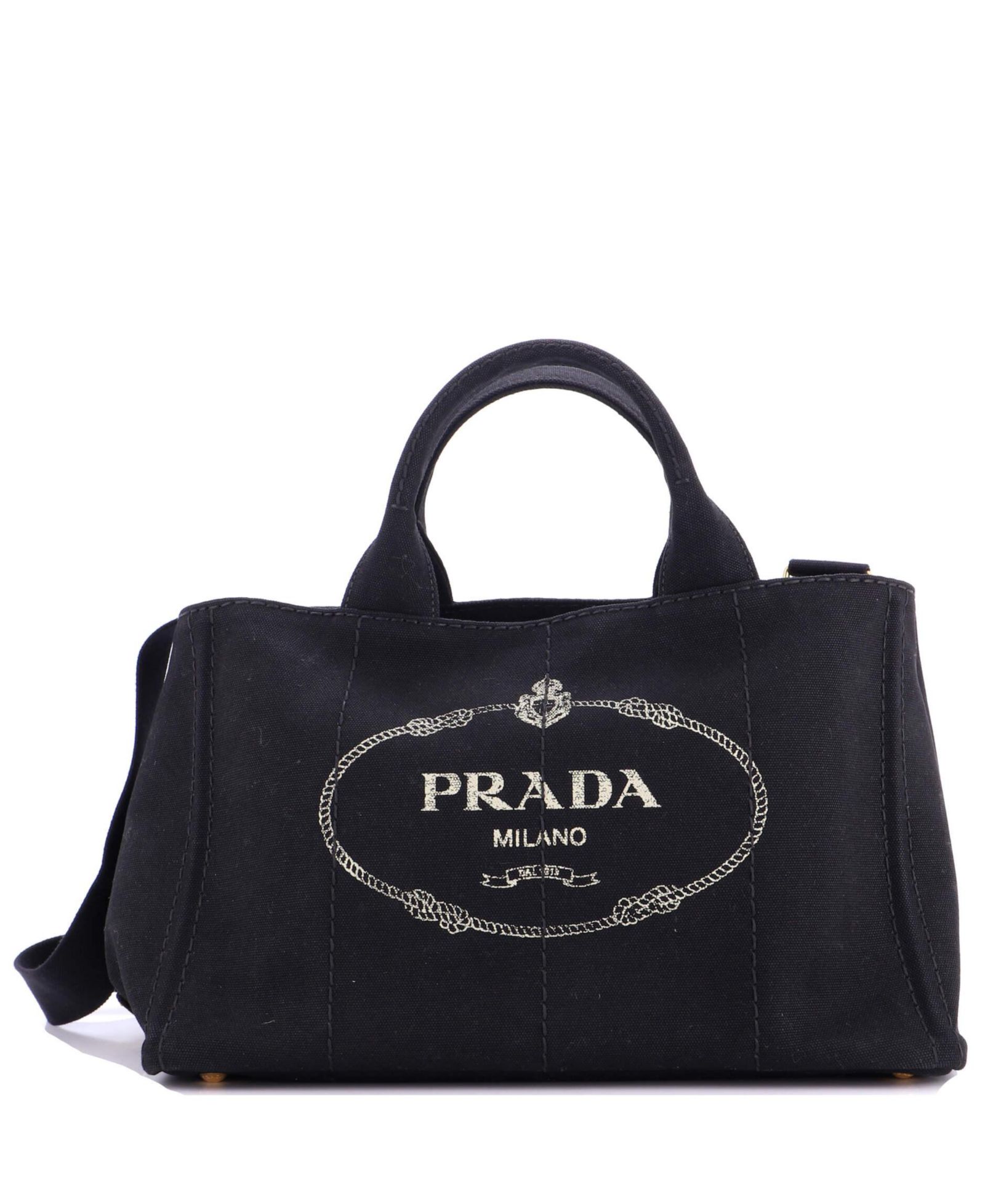 Pre-Owned Prada средняя сумка-тоут из канопы, трансформируемая, холщовая