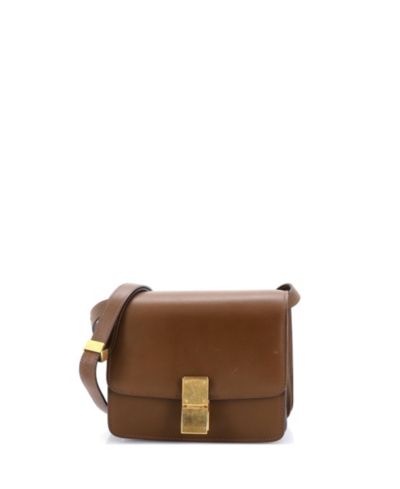 Винтажная маленькая сумка Celine Classic Box из гладкой кожи