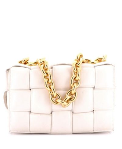 Брендовая сумка через плечо Bottega Veneta Cassette Chain, кожа Intrecciato