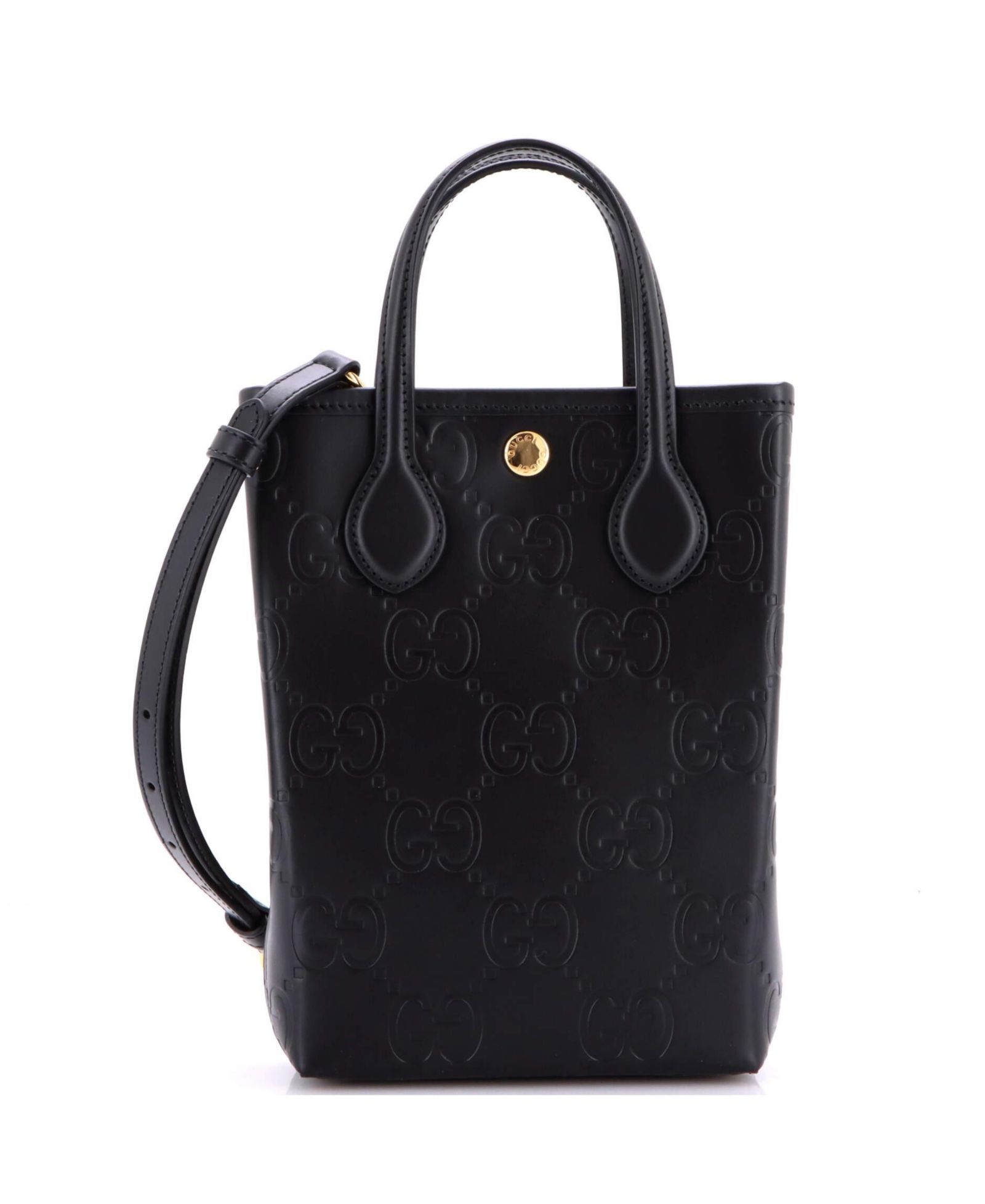 Б/у мини-сумка Gucci Mini Vertical Tote GG Embossed Leather