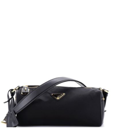 Pre-Owned Prada сумка shoulder bag Bauletto Re-Nylon с кожаной отделкой