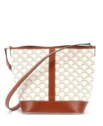 Средняя сумка Celine Bucket Bag Triomphe Coated Canvas (б/у)