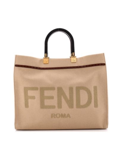 Б/у сумка-шоппер Fendi Medium Sunshine из канваса
