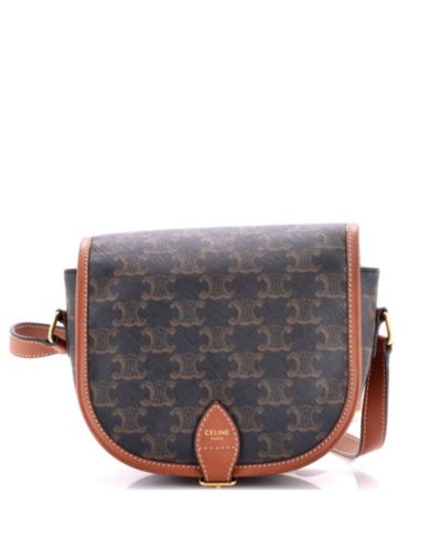 Сумка Celine Medium Folco Bag Triomphe Coated Canvas Pre-Owned