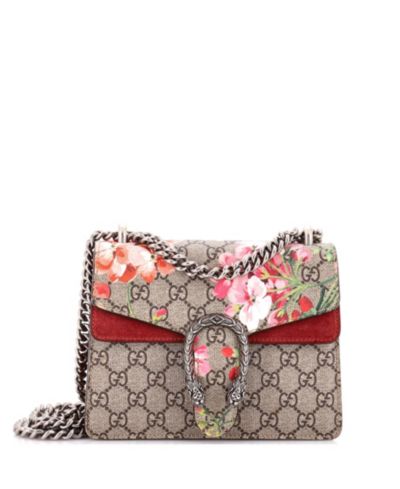 Женская сумка Gucci Mini Dionysus Bag Blooms Print GG Coated Canvas Pre-Owned