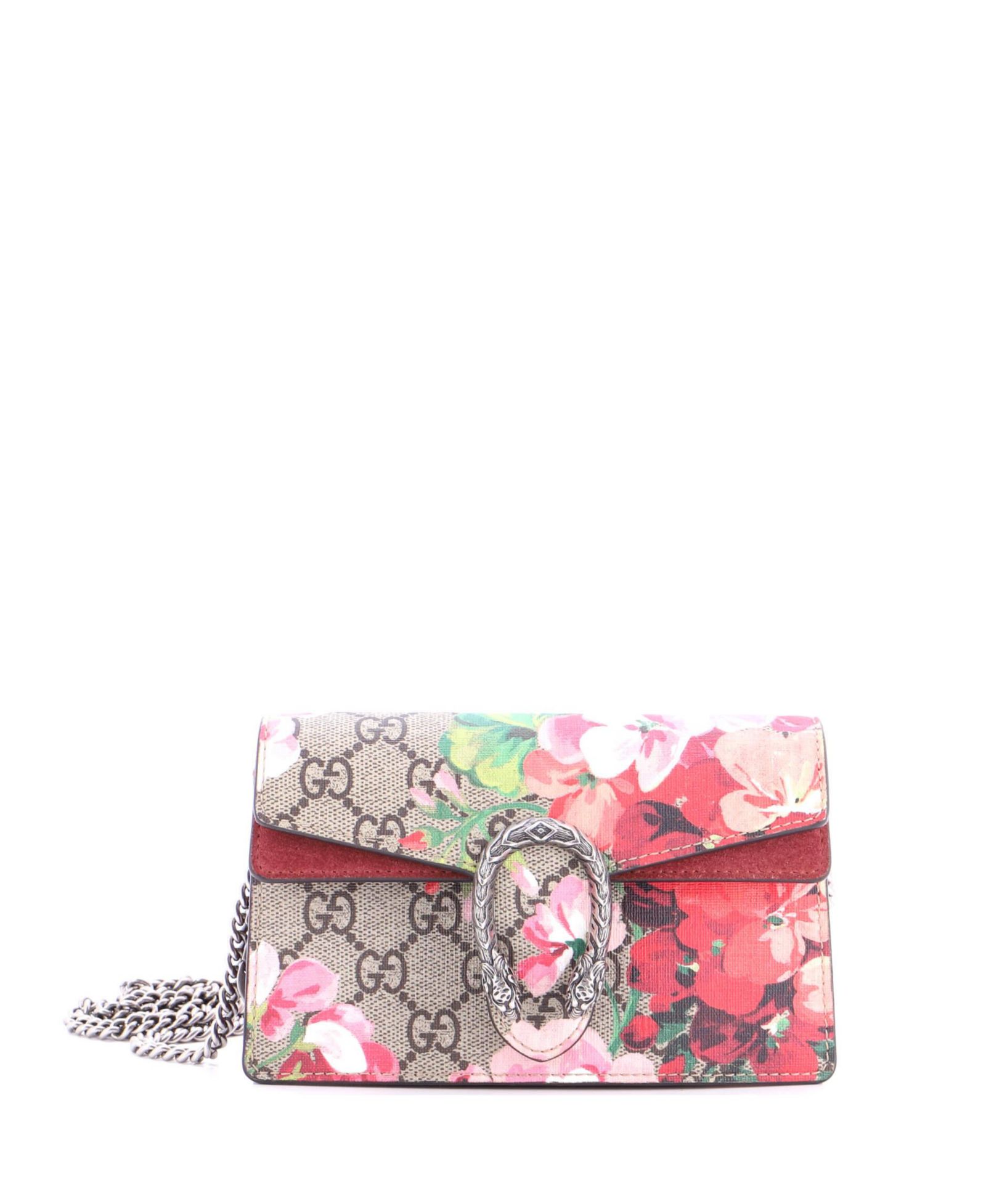 Сумка Gucci Super Mini Dionysus Blooms Print GG Coated Canvas, б/у