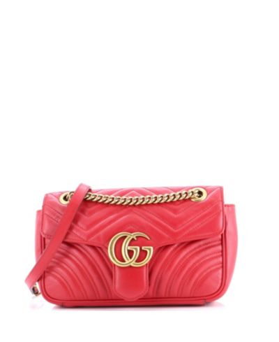 Pre-Owned Gucci Medium GG Marmont Flap Bag Matelasse Leather