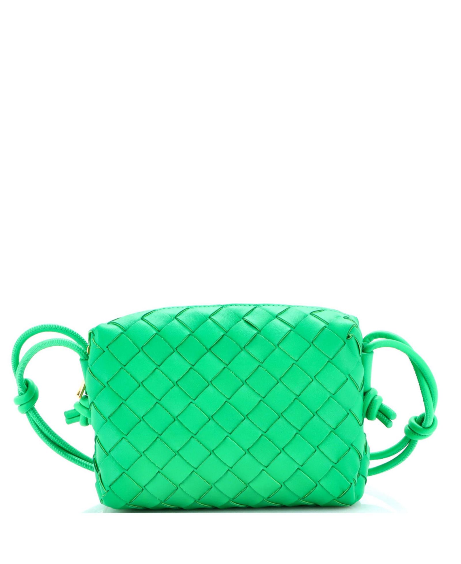 Подержатая мини-сумка через плечо Bottega Veneta Mini Loop Intrecciato Nappa