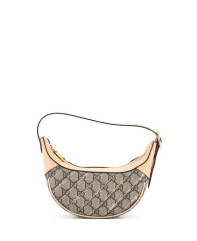 Pre-Owned Gucci Mini Ophidia Half Moon Bag Print GG Coated Canvas
