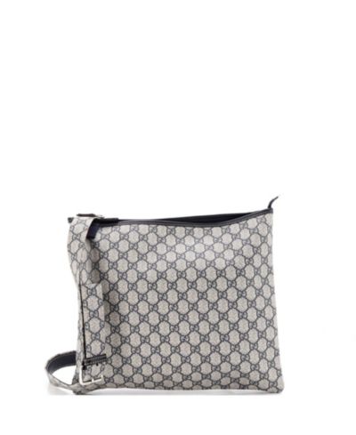 Pre-Owned Gucci Large Web Loop Flat Messenger GG Coated Canvas